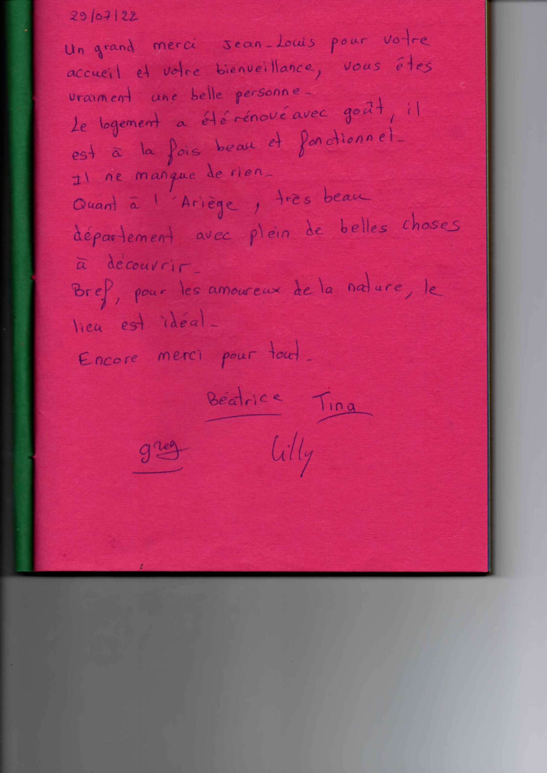 Gite Le Granjou Le GRANJOU - Ils ont séjourné en Ariège